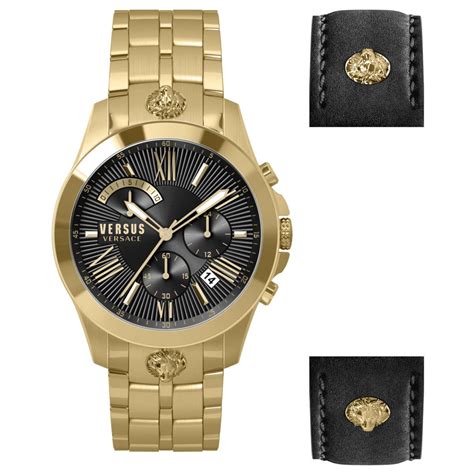 versus versace chrono lion black dial men's watch|Versus Versace Men's Chrono Lion Modern 45MM .